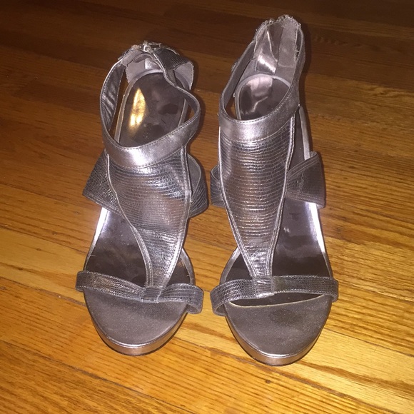 grey gladiator heels